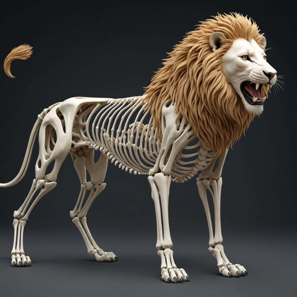 Lion skeletal structure illustration